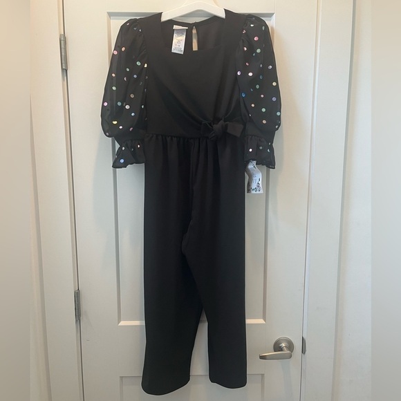 NWT Girl's Puff-Sleeve Jumpsuit - Picture 1 of 4